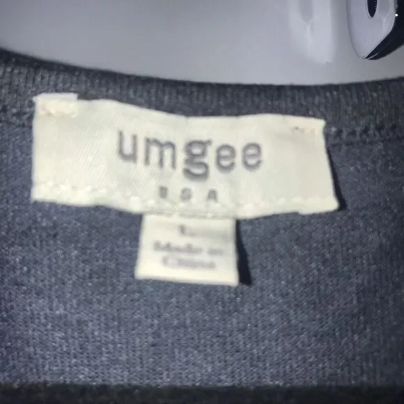 Umgee Dress cut-out shoulder Women's Large Grey Short Sleeve Long Maxi Knit - Picture 2 of 7